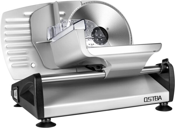 200W Electric Deli Meat Slicer, 7.5" Removable Stainless Steel Blade, Adjustable Thickness, Child Lock - For Home Use