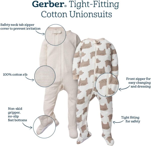 Gerber Baby-Girls 2-Pack Footed Pajamas - Image 4