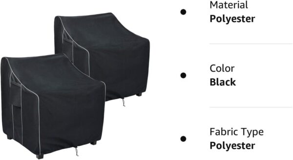 FORSPARK Outdoor Furniture Chair Covers Waterproof, Lounge Deep Seat Cover Fits up to 36 x 37 x 36 inches (W x D x H) 2 Pack … - Image 10