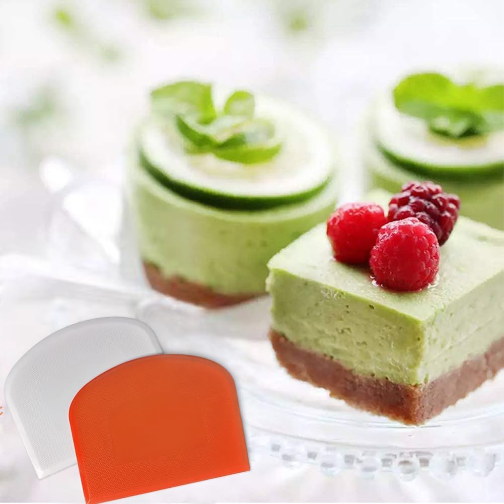 Dough Bowl Spatula & Bench Scraper,Multipurpose Kitchen Tool (2, White&Orange) - Image 5