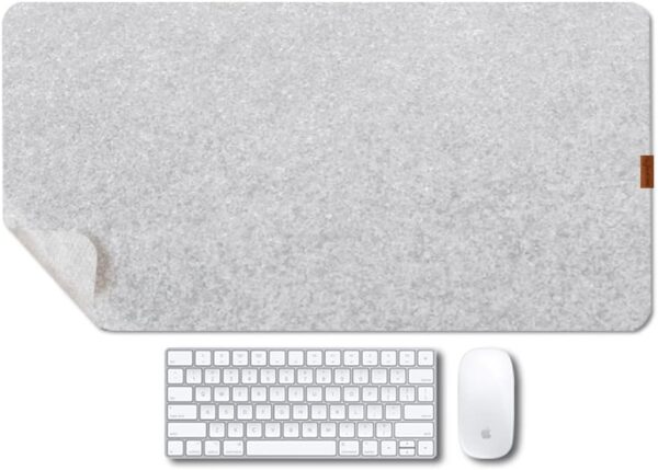 Felt Desk Mat,Non-Slip Mouse Pad,27.5"x11.8" Office Supplies Desk Protector, Desk Accessories for Home and Office (Light Gray)