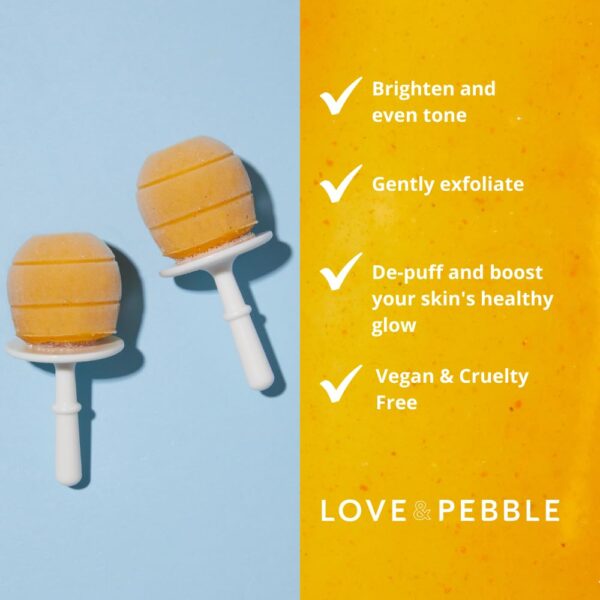 Beauty Pops by Love & Pebble- Turmeric Mask Glow Enzyme Icy Facial Kit| Viral On TikTok| As seen on Shark Tank beauty | Korean Face Mask Skincare made with turmeric, aloe, banana, papaya - Image 8