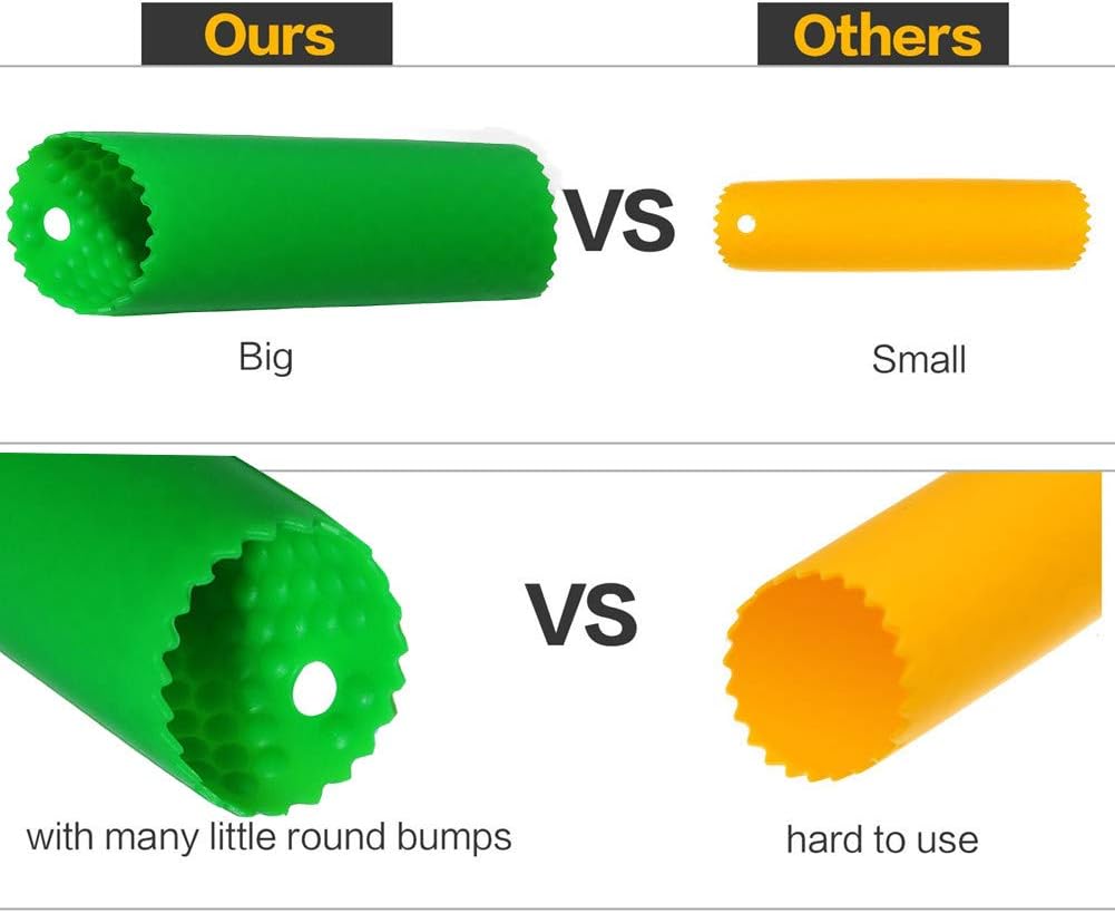 Garlic Peeler Skin Remover Roller Keeper,Easy Quick to Peeled Garlic Cloves with Silicone Tube Roller Garlic Peeling Kitchen Tool (Green,Red) - Image 5