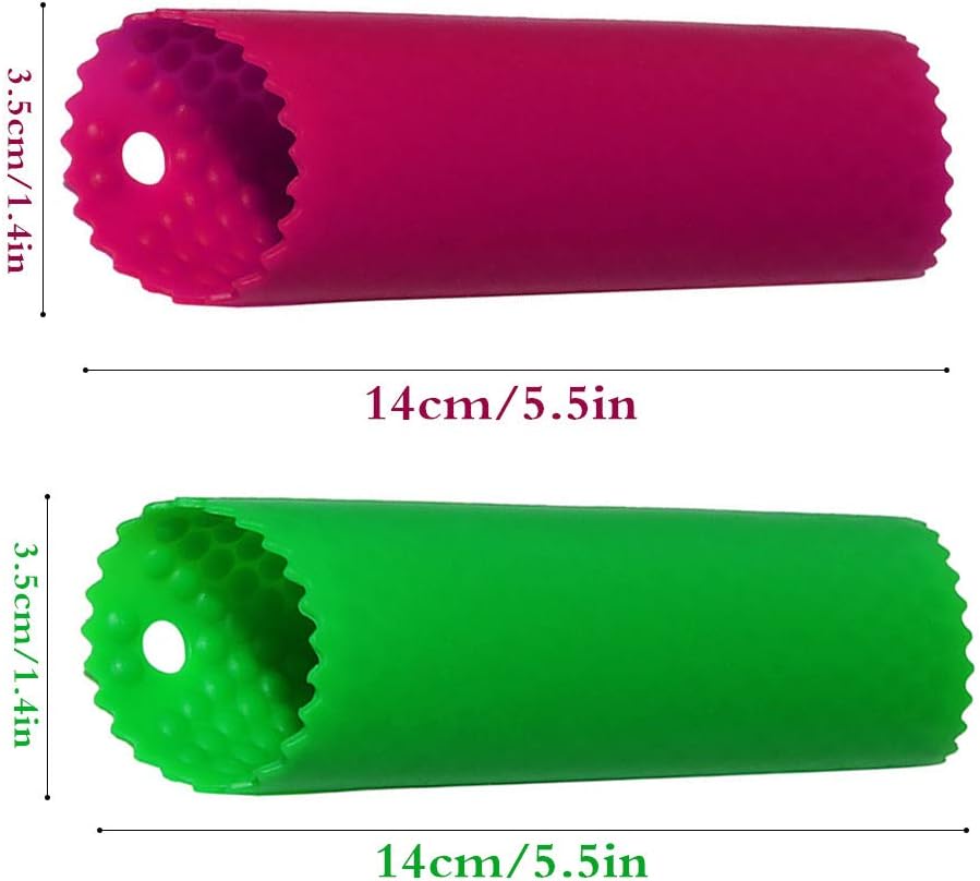 Garlic Peeler Skin Remover Roller Keeper,Easy Quick to Peeled Garlic Cloves with Silicone Tube Roller Garlic Peeling Kitchen Tool (Green,Red) - Image 7