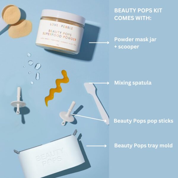 Beauty Pops by Love & Pebble- Turmeric Mask Glow Enzyme Icy Facial Kit| Viral On TikTok| As seen on Shark Tank beauty | Korean Face Mask Skincare made with turmeric, aloe, banana, papaya - Image 9