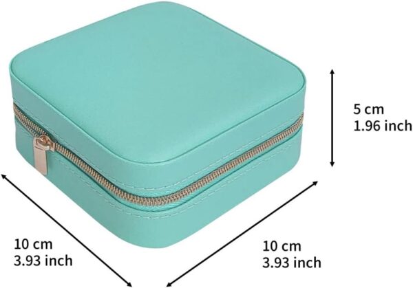 Jewelry Travel Case with Mirror,Small Travel Jewelry Organizer, Portable Jewelry Box Travel Mini Storage Organizer Portable Display Storage Box For Rings Earrings Necklaces Gifts (Blue) - Image 6