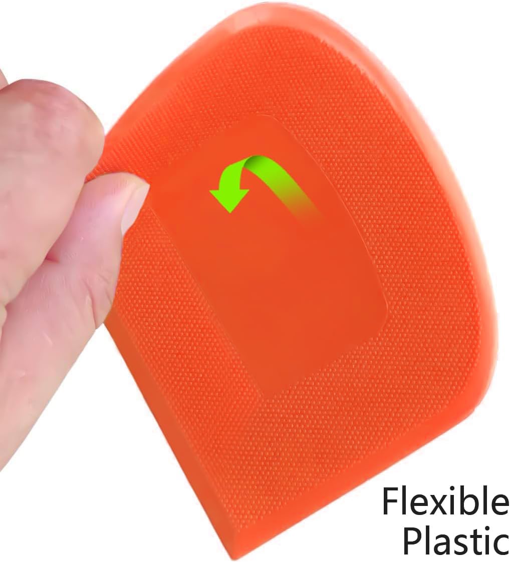 Dough Bowl Spatula & Bench Scraper,Multipurpose Kitchen Tool (2, White&Orange) - Image 3