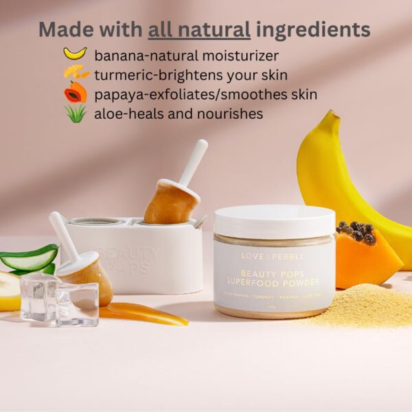 Beauty Pops by Love & Pebble- Turmeric Mask Glow Enzyme Icy Facial Kit| Viral On TikTok| As seen on Shark Tank beauty | Korean Face Mask Skincare made with turmeric, aloe, banana, papaya - Image 5