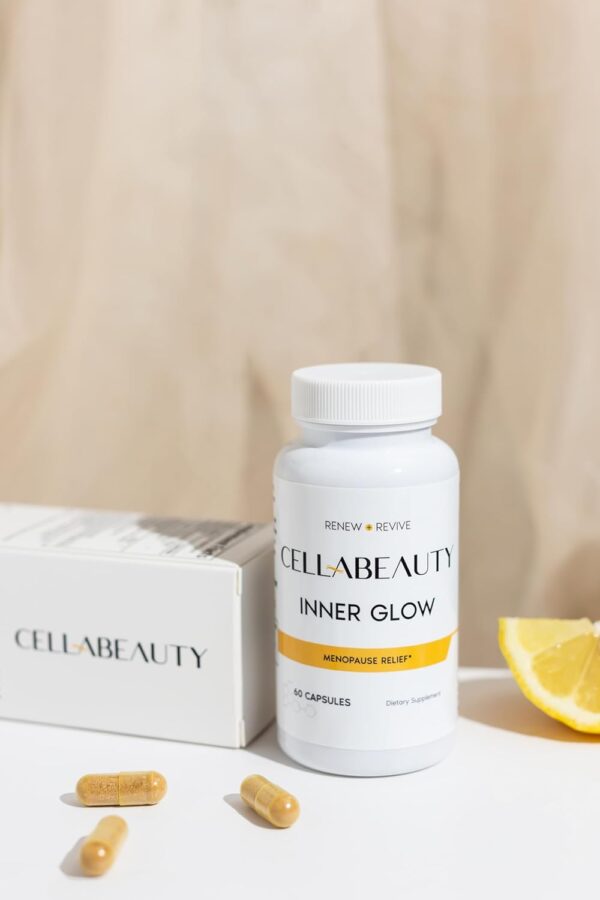 Cellabeauty Inner Glow Menopause Supplement for Women - Menopause Support with Probiotic Digestive Enzymes, Red Clover Extract and Curcuminoids - Helps Reduce Night Sweats and Hot Flashes - Image 2