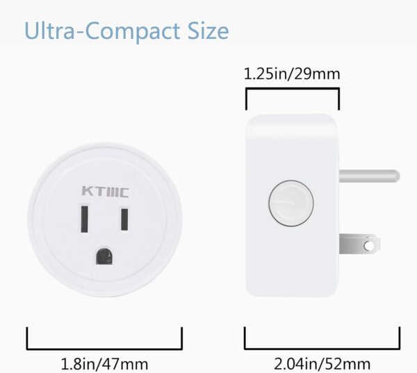 Smart plug 4 Packs, KTMC Mini Wifi Outlet Compatible with Alexa, Google Home, No Hub Required, Remote Control Your Home Appliances from Anywhere, ETL Certified - Image 7