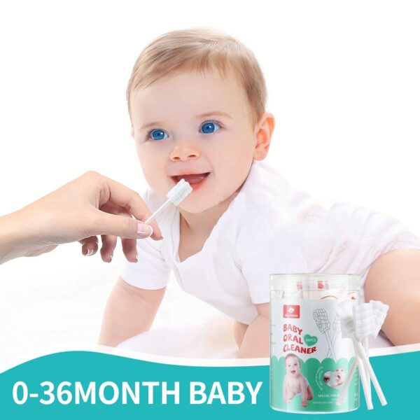 dearlomum Baby Tongue Cleaner, Newborn Toothbrush, 48PCS Disposable Infant Toothbrush Clean Mouth,Gauze Gum Cleaner Oral Cleaning Stick Dental Care for 0-36 Month - Image 7