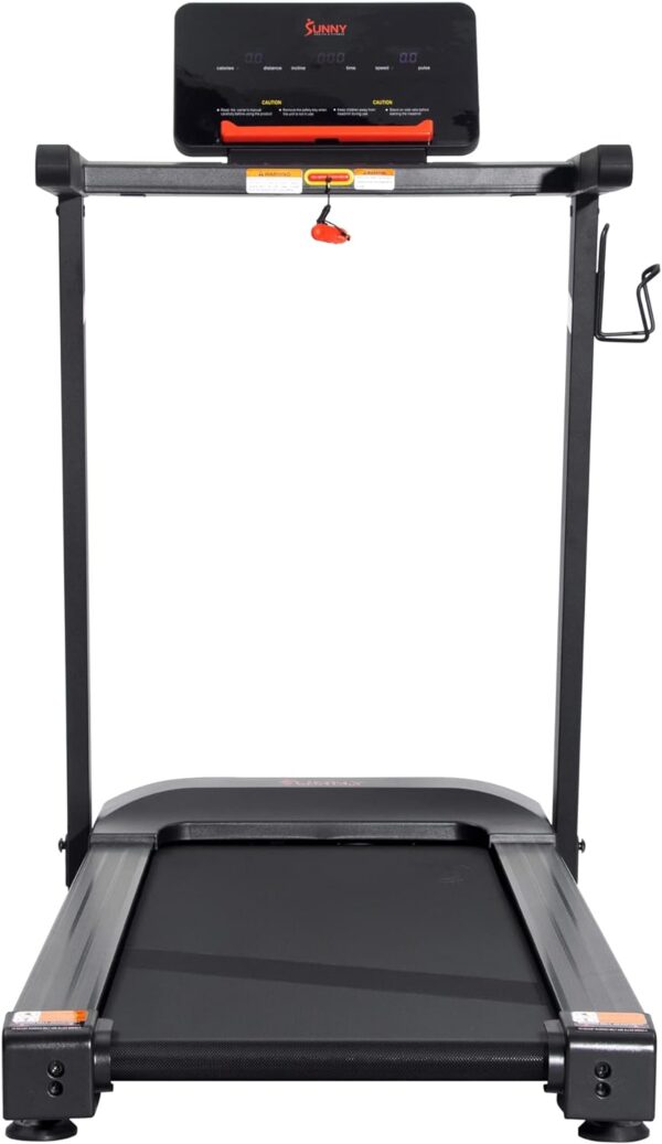 Sunny Health & Fitness Interactive Slim Folding Treadmill with Advanced Brushless Technology, Enhanced Stabilization - Image 10