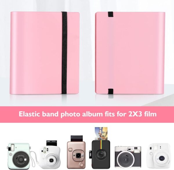 Hearoo 160 Pockets Photo Album with Colorful Stickers for Fujifilm Instax Mini LiPlay EVO Polaroid Snap SnapTouch PIC-300 Z2300 Mint Zip Instant Camera Printer (Pink) - Image 2