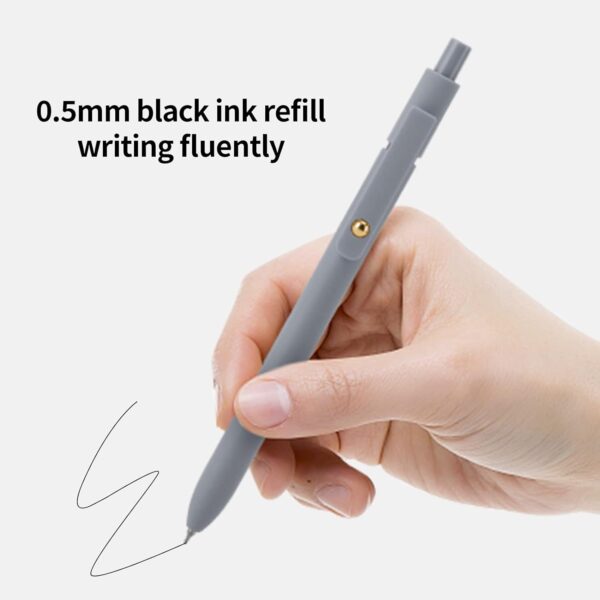 Ddaowanx Gel Pens, 12 Pcs 0.5mm Quick Dry Black Ink Pens Fine Point Smooth Writing Pens, Cute Office School Supplies Gifts for Women (12 Pcs Morandi-Black Ink) - Image 3