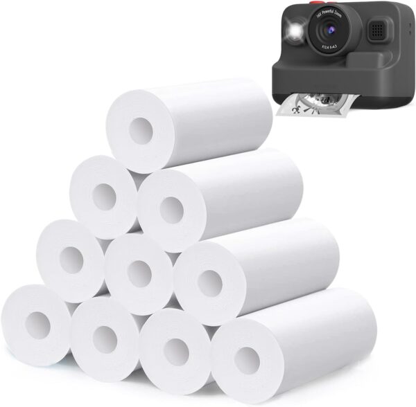 Yehtta 10 Rolls Kids Instant Camera Print Paper, Photo Printer Thermal Paper Rolls, BPA Free, Refill Replace Camera Instant Printer Paper for Most Kids Instant Camera