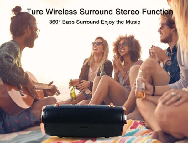 CRLKSSJX Portable Wireless Bluetooth Speakers, Outdoor Sports Speakers with Bluetooth 5.0, IPX5 Waterproof, 3D Stereo, 8 Hours Playback time, with HD Sound for Pool, Beach, Bike, Travel - Image 4