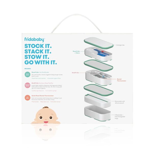 Frida Baby Mobile Medicine Cabinet Travel Kit | Baby Essentials Gift Set Includes NoseFrida Snotsucker, Rectal Thermometer, MediFrida Medicine Dispenser with Portable Carrying Case - Image 7