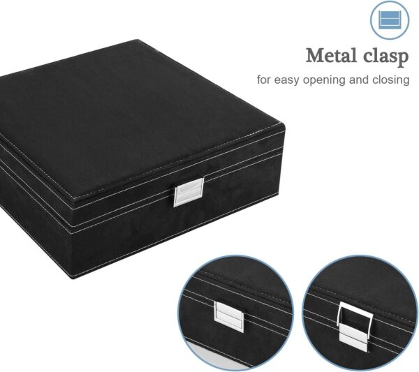 ProCase Velvet Jewelry Box Organizer for Women, 2 Layer Jewelry Display Storage Holder Case for Necklace Earrings Bracelets Rings, Mother's Day Gift -Black - Image 8