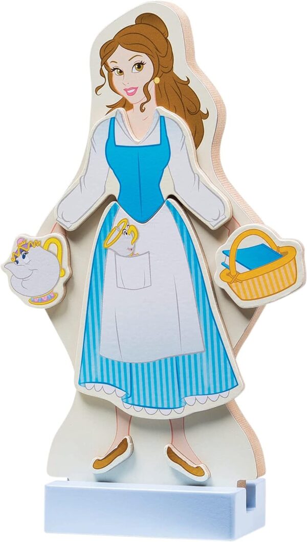 Melissa & Doug Disney Belle Magnetic Dress-Up Wooden Doll Pretend Play Set (30+ pcs) - Image 4