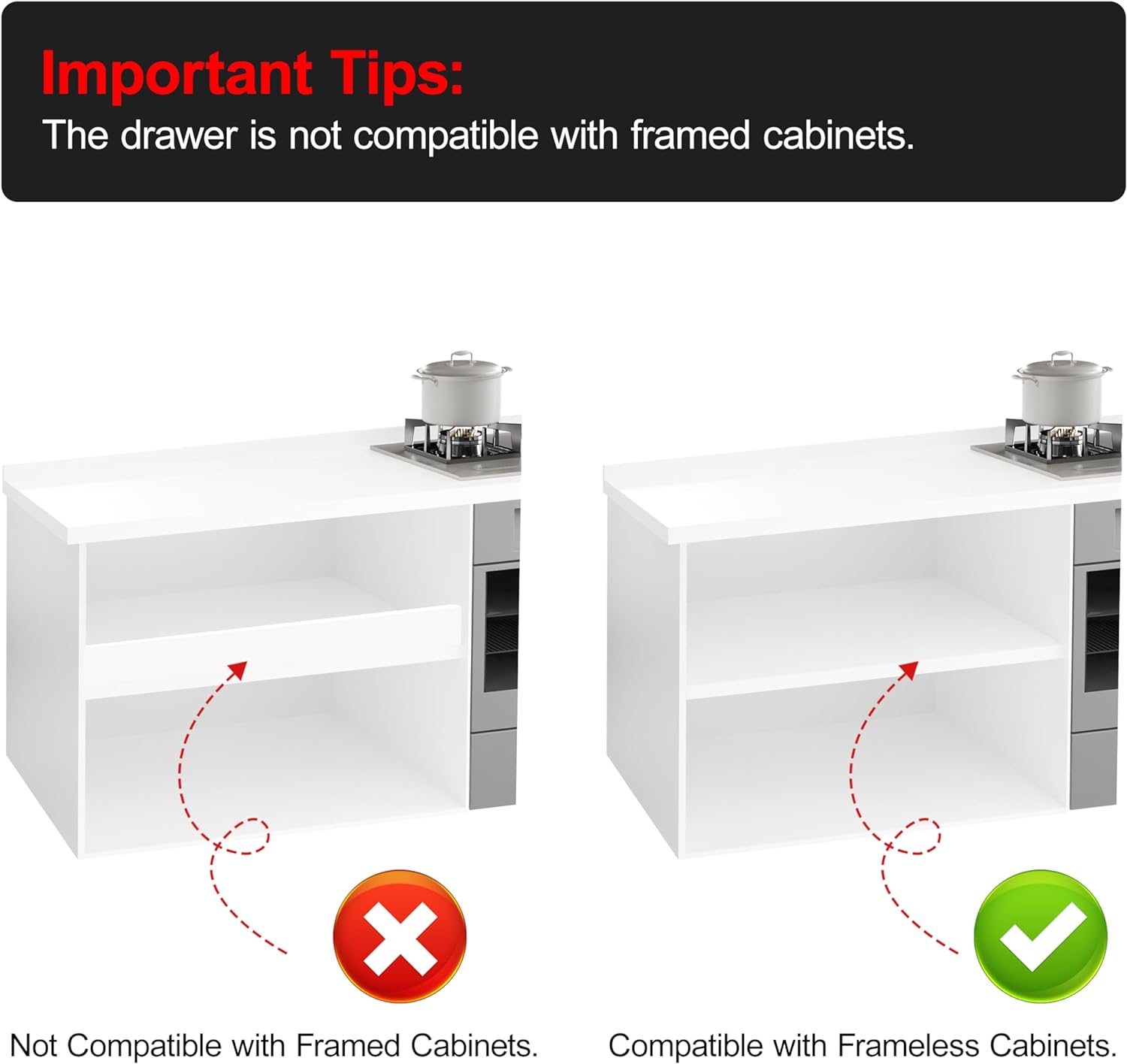 ZGO Pull Out Cabinet Organizer, Expandable(11.5"-19.6") Drawer Organizer, Pot and Pan Organizer for Under Cabinet, Pantry Kitchen Organizers and Storage Pan Organizer Storage Drawers(White, 1PC) - Image 6