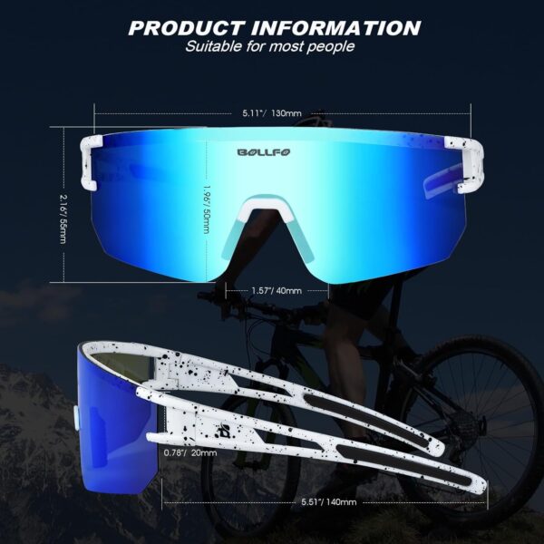 BOLLFO Polarized Sports Sunglasses,UV400 Protection Outdoor Glasses for Men Women Youth Baseball Cycling Running Driving Golf - Image 6