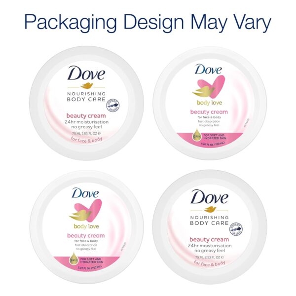 Dove Body Love Beauty Cream, Lightweight, Fast-Absorbing Face and Body Cream for Normal to Dry Skin, 24-Hour Moisture, Luxuriously Scented Face Cream, Hand & Body Lotion, 5.07 Fl Oz (Pack of 3) - Image 3