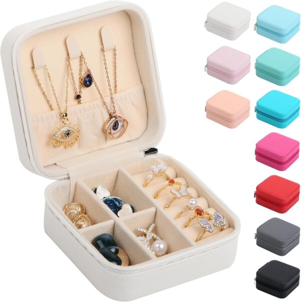 17Dec Mini Travel Jewelry Case Small jewelry Box Organizer,Small Jewelry Organizer Travel Essentials for Women,Bridesmaid Gift for Women,Portable Jewelry Travel Case for Ring Earring Necklace