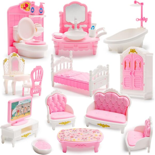 20 Pcs Mini Bathroom Set 1:12 Mini Living Room Set Miniature Accessories Miniature Furniture Accessories Model for Mini Dreamhouse