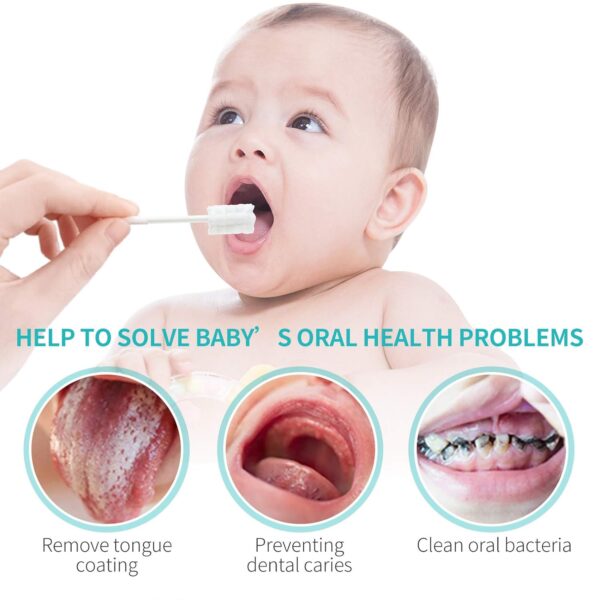 dearlomum Baby Tongue Cleaner, Newborn Toothbrush, 48PCS Disposable Infant Toothbrush Clean Mouth,Gauze Gum Cleaner Oral Cleaning Stick Dental Care for 0-36 Month - Image 2