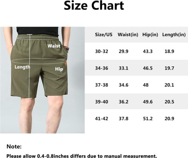 Vcansion Men's Outdoor Lightweight Hiking Shorts Quick Dry Sports Casual Shorts Skateboard Shorts Swimming Shorts - Image 5