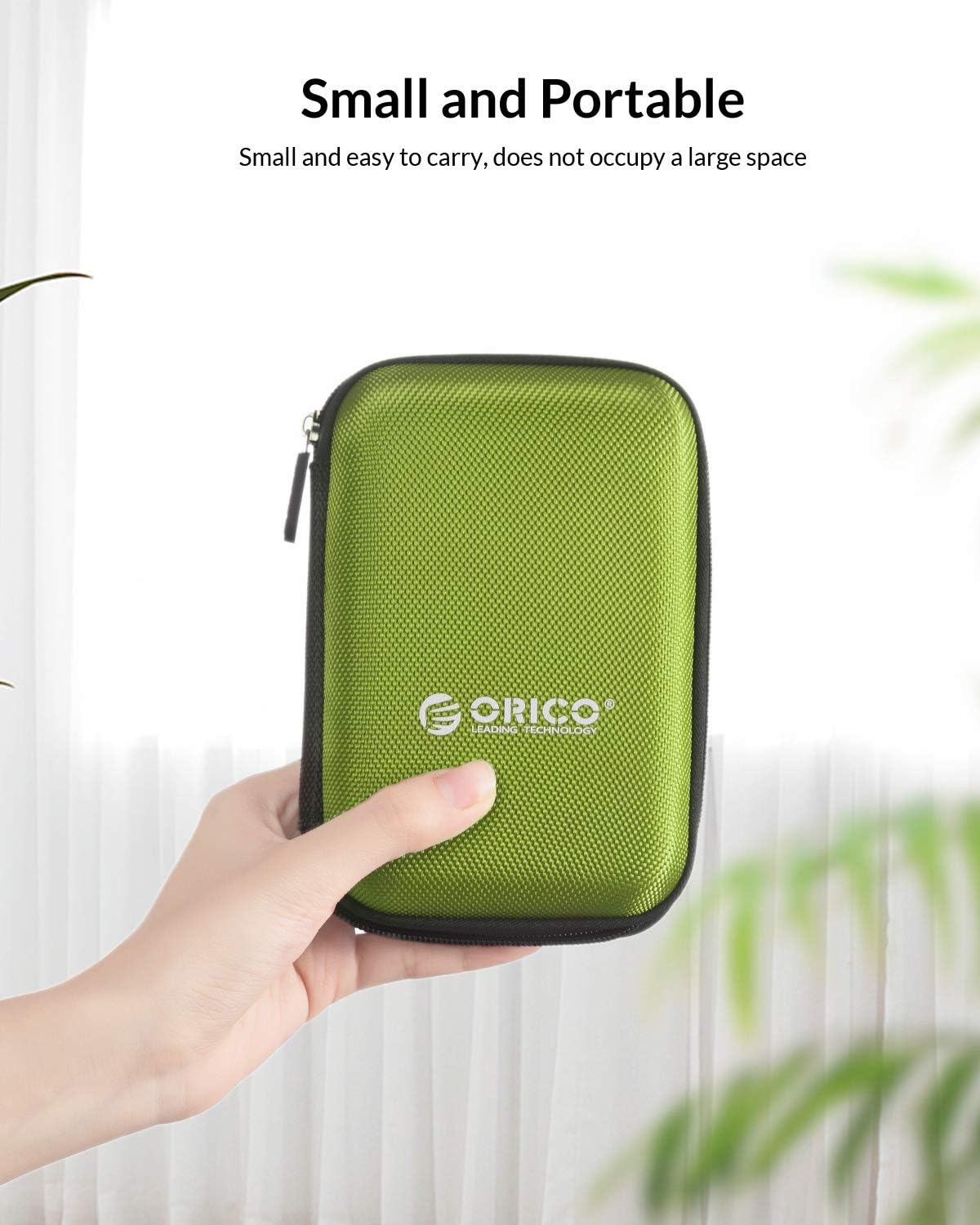 ORICO Hard Drive Case 2.5 inch External Drive Storage Carrying Bag Waterproof Shockproof with Inner Size 5.5x3.5x1.0inch for Organizing HDD and Electronic Accessories, Green(PHD-25) - Image 6