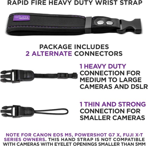 Altura Photo Camera Wrist Strap - Rapid Fire Secure Camera Sling Strap, Camera Straps for Photographers Compatible W/DSLR & Mirrorless - Camera Hand Strap W/Quick Release Camera Strap Dual System - Image 2