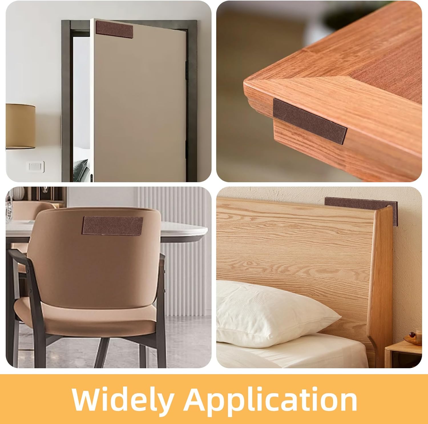 elleayya Felt Furniture Pads for Hardwood Floors,138PCS Felt Pads for Furniture Include 3/4",7/8",1" Round for Chair Felt Pads and 1/2", 1",1 1/4" Felt Strip for DIY!Brown - Image 4