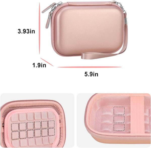 Canboc Hard Case for Canon Ivy 2 Mini Photo Printer Mobile Wireless Bluetooth Instant Camera Printer, Zipper Mesh Bag fit Photo Paper Cable, Rose Gold - Image 5