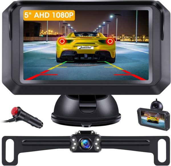 【5" AHD 1080P】 Back Up Camera for Cars Back Up Camera Systems for Truck Backup Camera with Monitor 6 LEDs Night Vision 5 Guide Lines, 140° Wide Angle IP68 Reverse Camera Rear View Camera for Vehicle - Image 9