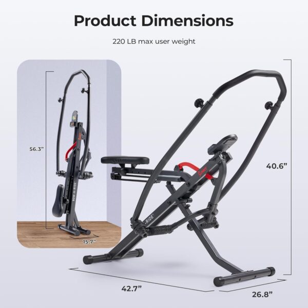 Sunny Health & Fitness Duo Motion Row and Squat Assist Multi-Functional Workout Trainer with Adjustable Resistance, Easy Setup & Foldable, Glute & Leg Exercise Machine - SF-A022070 - Image 6