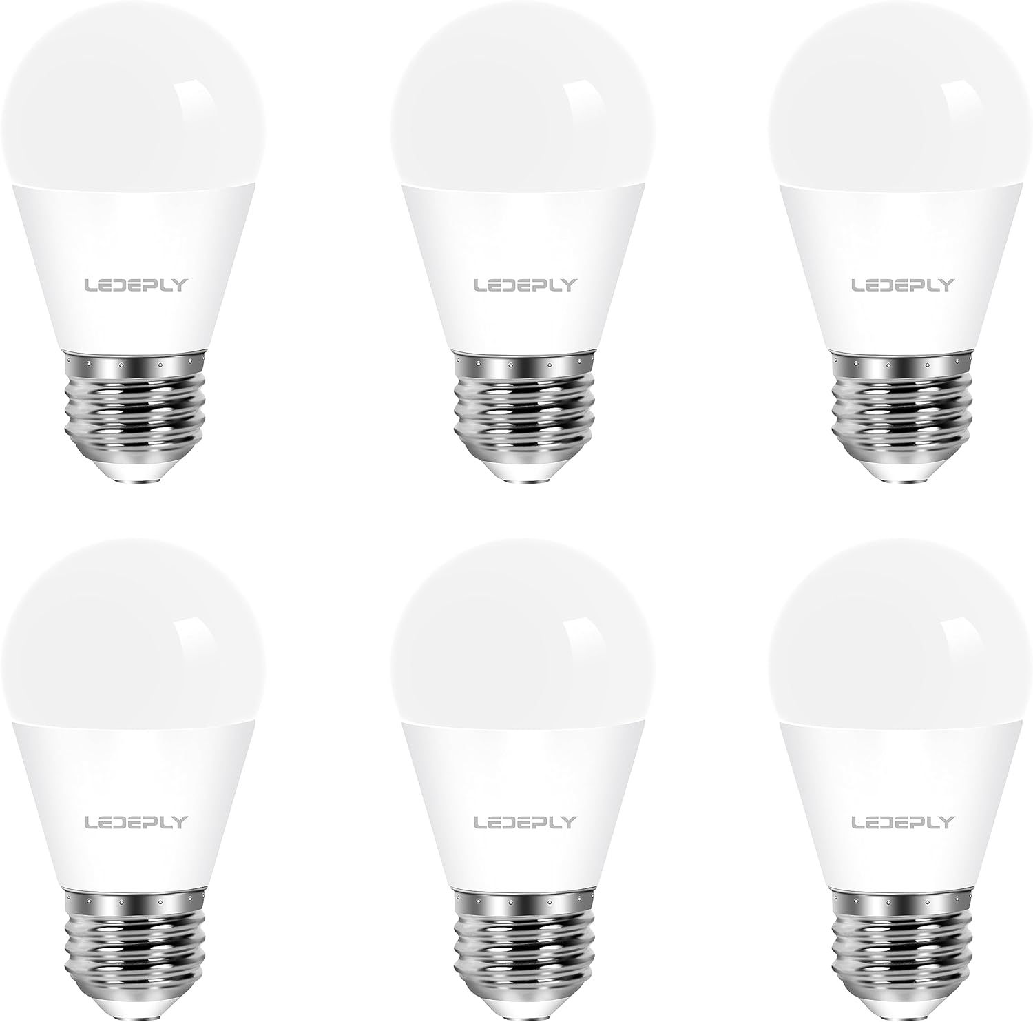 LEDEPLY A15 LED Bulb, E26 Base Light Bulb, Dimmable, 5.5W=40W, 500LM, Warm White 2700K, LED Light Bulb, Home Appliance Bulb, 6 Pack