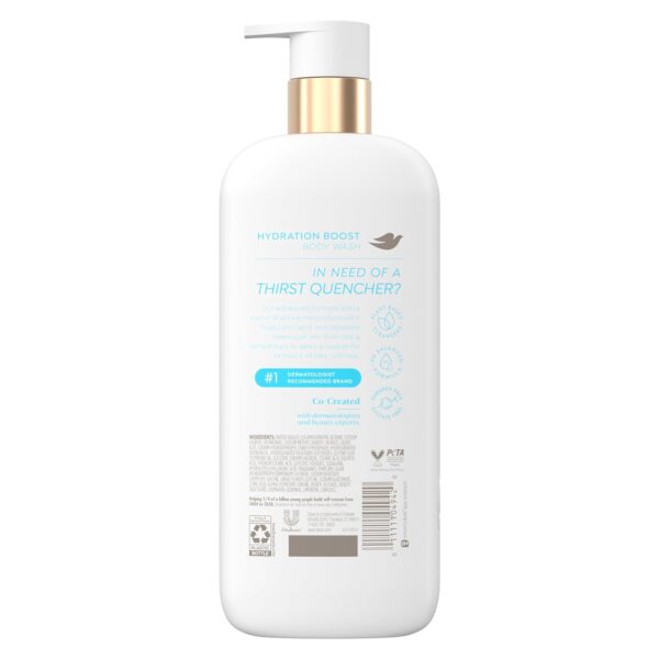 Dove Body Wash Hydration Boost Actively drenches dry skin 6% hydration serum with hyaluronic 18.5 oz - Image 2