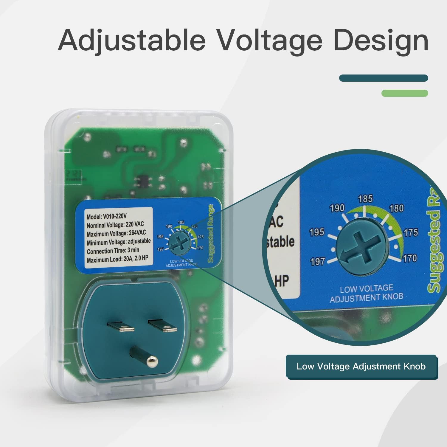 BSEED Electronic Surge Protector for Home Appliance,Voltage Protector Suit for Refrigerators and Freezers, Voltage Brownout Outlet 220V 20A,4400Watts(1 Pack) - Image 4