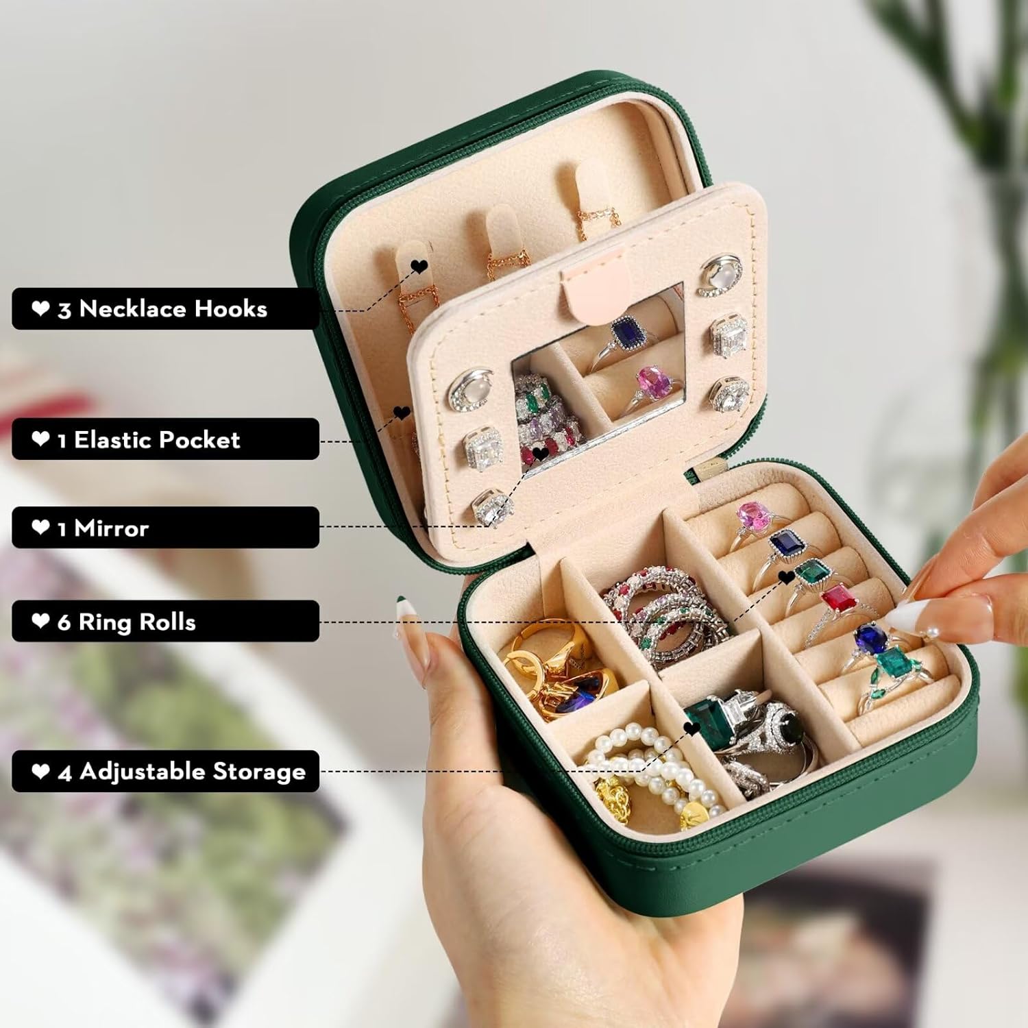 Daughter Gifts - Daughter Gifts From Mom, Daughter In Law Gifts, Personalized Birthday Gifts for Daughter, Pink Initial Travel Jewelry Case Jewelry Box C - Image 3