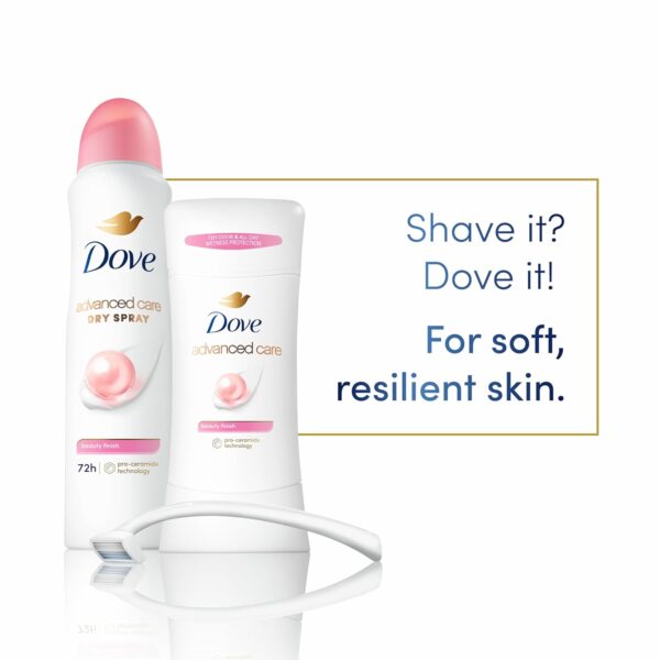 Dove Advanced Care Antiperspirant Deodorant Stick Beauty Finish 4 Count for helping your skin barrier repair after shaving 2.6 oz - Image 5