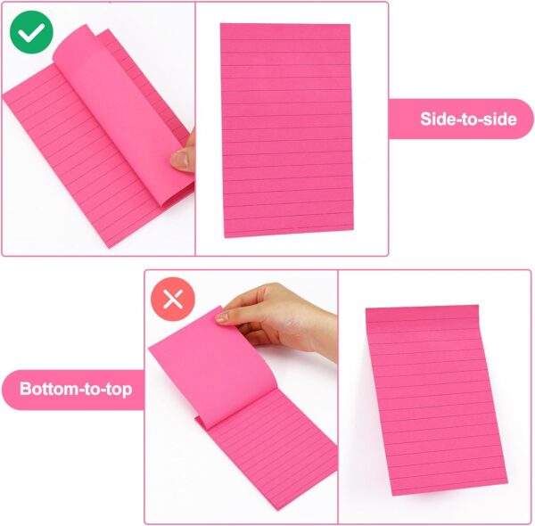 EOOUT Pink Sticky Notes, 4x6 Inches, 6 Pads, Fresh Colors, Lined Self-Stick Post, Strong Adhesive, Lavender Bliss, 270 Sheets - Image 4