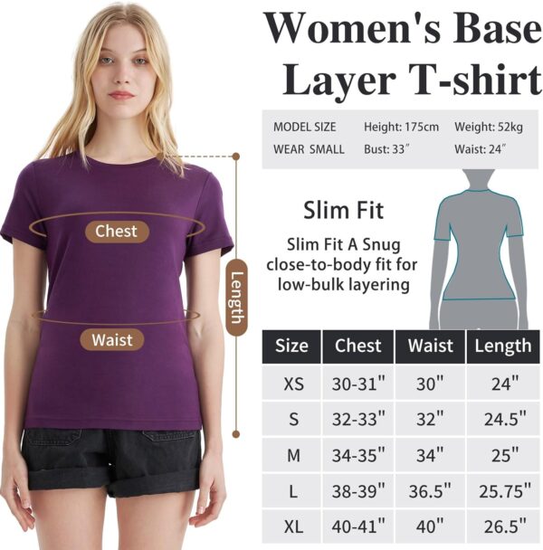 Merino Protect 100% Merino Wool T Shirts Women Crew Neck Tops Short Sleeve Odor Resistance Base Layer Travel Hiking Tee Shirt - Image 6