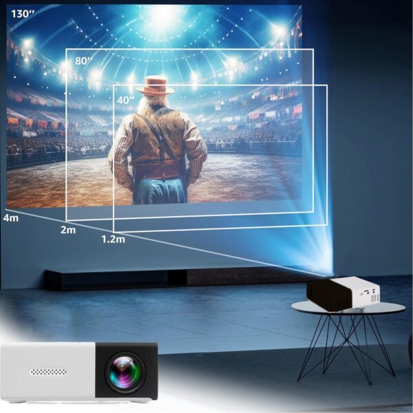 HD Home Projector Black, Portable Automatic Hd Projector Outdoor, Indoor Movie Projector, Suitable For Enjoying Movies, Shows, Live Sports And Music - Image 4