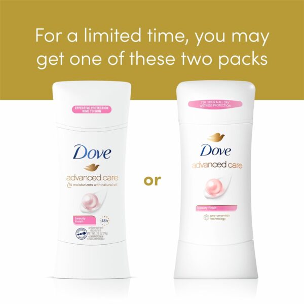 Dove Advanced Care Antiperspirant Deodorant Stick Beauty Finish 4 Count for helping your skin barrier repair after shaving 2.6 oz - Image 4