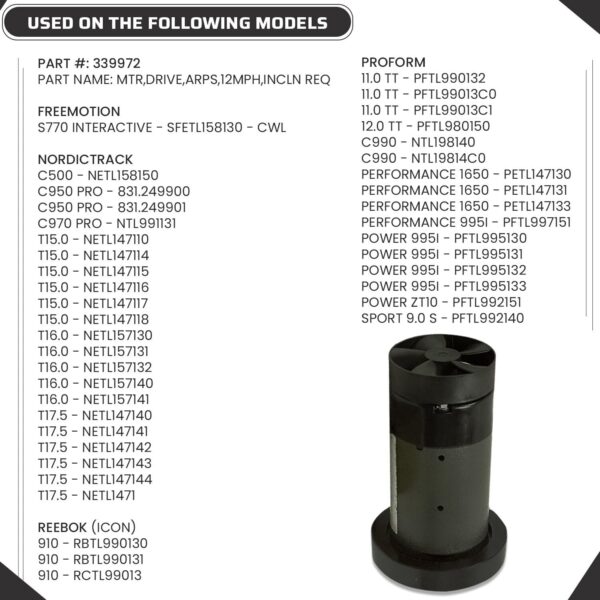 Icon Health & Fitness, Inc. DC Drive Motor 3hp 339949 or 409823 or 405661 L-405560 or f-318100 Works W ProForm Power 795 Nordictrack c900i Treadmill - Image 4