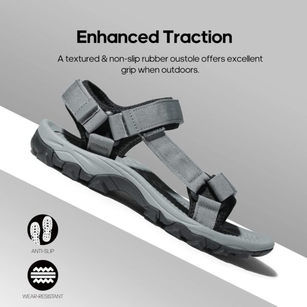 NORTIV 8 Men's Sandals Hiking Sports Lightweight Summer Water Arch Support River Open Toe Athletic Trail Outdoor Walking Sandals - Image 3