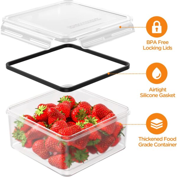 HOMETALL 52 Piece Airtight Food Storage Containers Set with Lids (26 Containers & 26 Lids),100% Leakproof Plastic Meal Prep Container Reusable, BPA Free Kitchen and Pantry Organization - Labels & Pen - Image 3