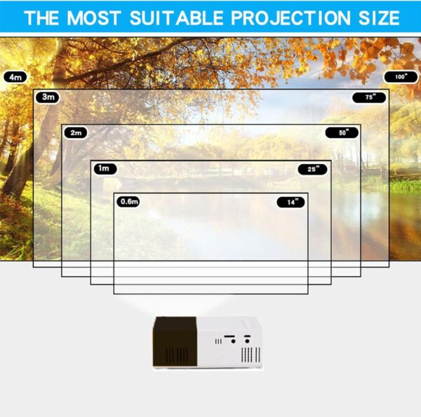 HD Home Projector Black, Portable Automatic Hd Projector Outdoor, Indoor Movie Projector, Suitable For Enjoying Movies, Shows, Live Sports And Music - Image 7