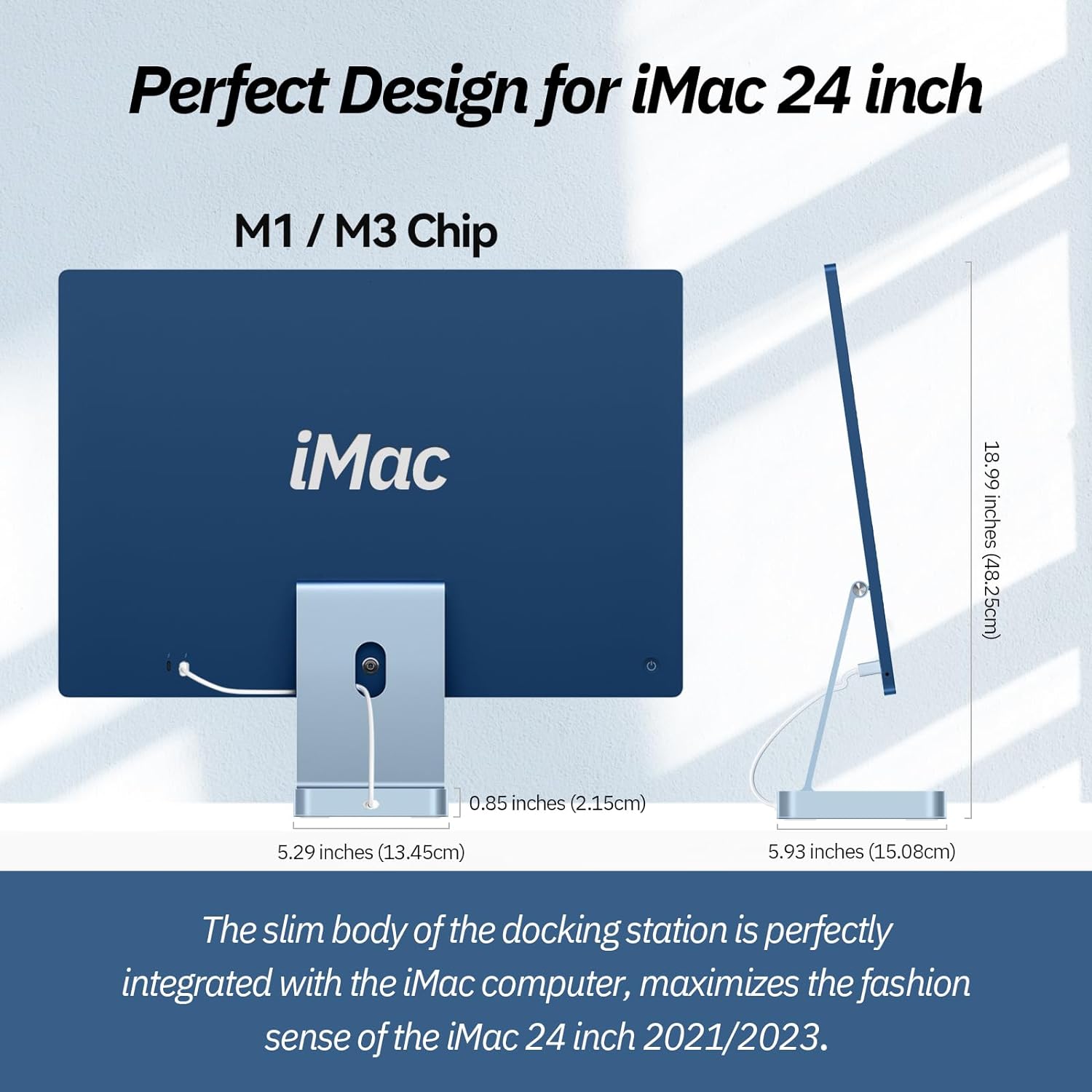 USB C Hub for iMac 24 inch 2021/2023, Minisopuru iMac USB Hub Support M.2 NVMe SSD, iMac Accessories for iMac M1/M3, iMac USB Adapter with USB C 10Gbps, USB A 3.2, SD/TF, M.2 SSD (Not Included), Blue. - Image 4